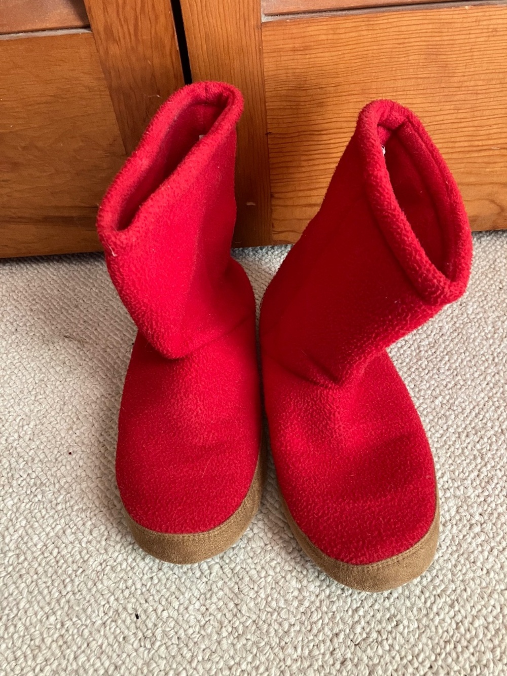 Land’s End Fleece slipper booties, women’s size 7